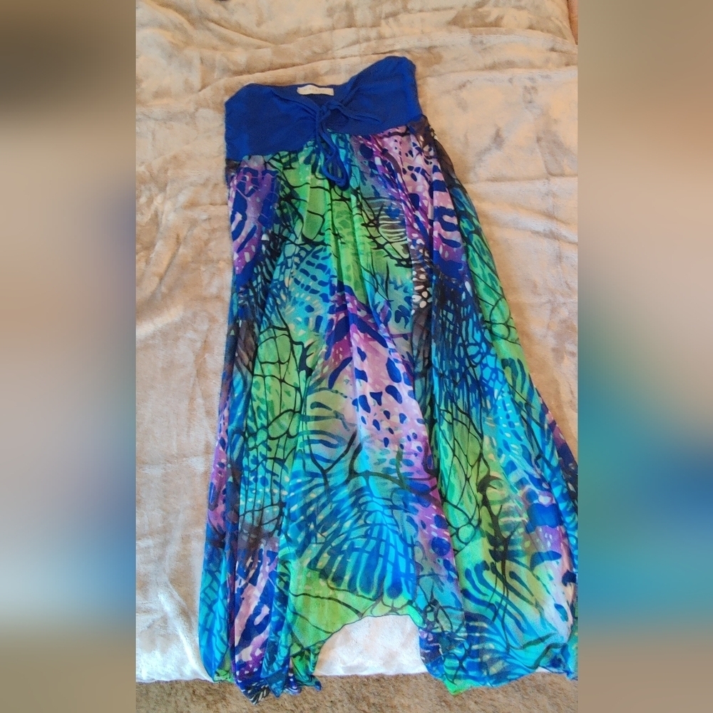 Vibrant colored bathing suit cover-up Medium bought on Greek island